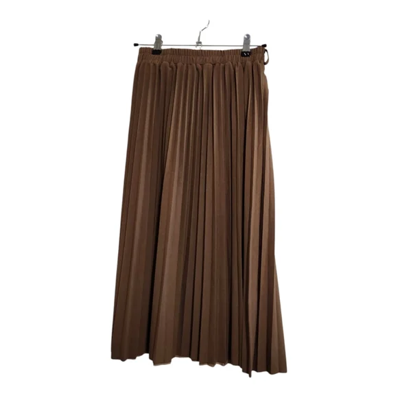 Elegant Brown Pleated Skirt - Picture 1 of 4